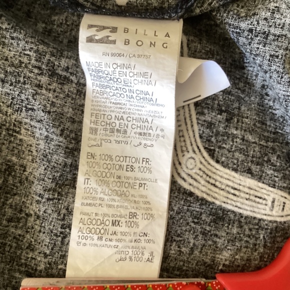 Men’s Billabong Otis Boomerang Button Down Black n White Shirt XXL - Picture 5 of 6